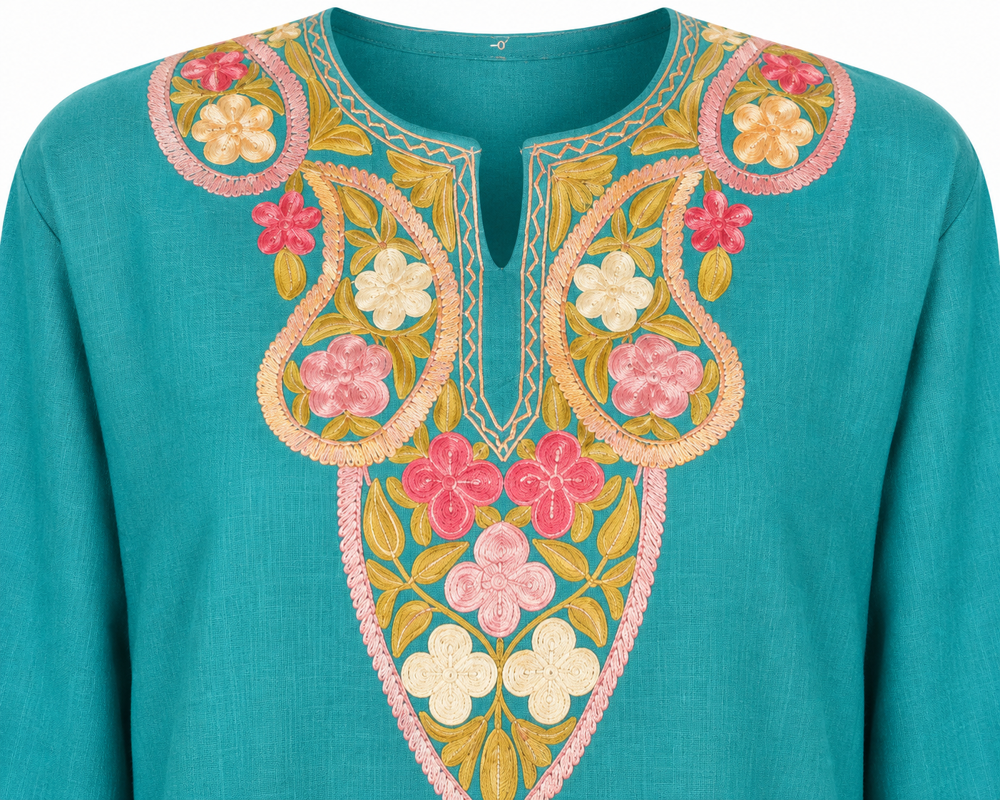 Kashmir Aari cotton Co-Ord Set | Dark Teal